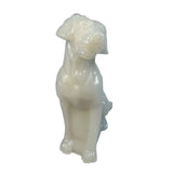 Mosser Labrador Art Glass White Lab Dog Figurine Paperweight USA New Hunt Pet