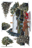 Iron Orchid Designs A Cotswold Christmas IOD 8 Page Transfer Pad 8” x 12”  English Houses Wreath Sheep Cow Dog Christmas Holiday