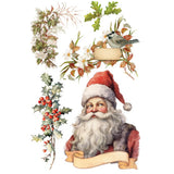 Iron Orchid Designs Santa's Hollow Rub On Transfer Pad, 8 Pages, 8” x 12”.  Limited Edition