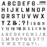 Iron Orchid Designs IOD Apothecary Labels 6” x 6” Stamp Squares Letters Alphabet Frames