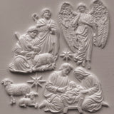 Iron Orchid Designs IOD Silent Night 6” x 10” Mould Holy Family Shepherds Angel Mold New