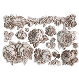 Iron Orchid Designs IOD Felicite Roses 5 x 7” Mould Floral Bouquet
