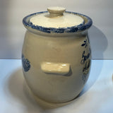Vintage Marshall Pottery Texas Grandmas Cookies Hand Made Cookie Jar with Blue Script