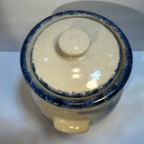 Vintage Marshall Pottery Texas Grandmas Cookies Hand Made Cookie Jar with Blue Script