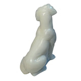 Mosser Labrador Art Glass White Lab Dog Figurine Paperweight USA New Hunt Pet