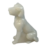 Mosser Labrador Art Glass White Lab Dog Figurine Paperweight USA New Hunt Pet
