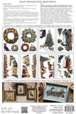 Iron Orchid Designs A Cotswold Christmas IOD 8 Page Transfer Pad 8” x 12”  English Houses Wreath Sheep Cow Dog Christmas Holiday