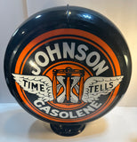 Johnson Gasolene Reproduction Gas Pump Globe Glass Lens Petroliana Gasoline New