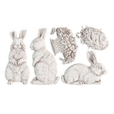 Iron Orchid Designs IOD Les Lapins 6 x 10” Mould™ Rabbit Bunny Easter Garden