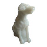 Mosser Labrador Art Glass White Lab Dog Figurine Paperweight USA New Hunt Pet