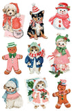 Iron Orchid Designs IOD Darling Holiday Transfer Pad, 8 Pages, 8” x 12” Kitschy Cute Christmas New