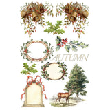 Iron Orchid Designs Santa's Hollow Rub On Transfer Pad, 8 Pages, 8” x 12”.  Limited Edition