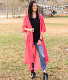 Crazy Train Short to Long Duster Kimono Sheer Melon Sleeves One Size New