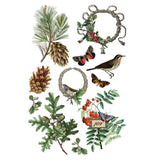 Iron Orchid Designs IOD Winter Botanist Rub On Transfer Pad, 8 Pages, 8” x 12”