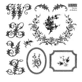 Iron Orchid Designs IOD Dessins de Broderick Labels 6” x 6” Stamp Squares Letters Alphabet Frames