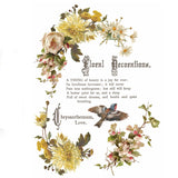 Iron Orchid Designs IOD Flowers by the Poets ™ Rub On Transfer Pad 8 Pages, 12” x 16” Iris Rose Chrysanthemum Lily Sunflowers Birds