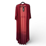 Crazy Train Short to Long Duster Kimono Sheer Burgundy 3/4 Sleeves One Size New