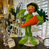 Annalee Spring Elf With Carrot Pose able 8” New Easter
