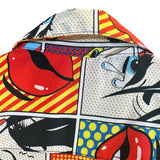 Oh Snap Drill Clothing Mens Size L Colorful Comic Cartoon Art Polyester Preworn Button Front