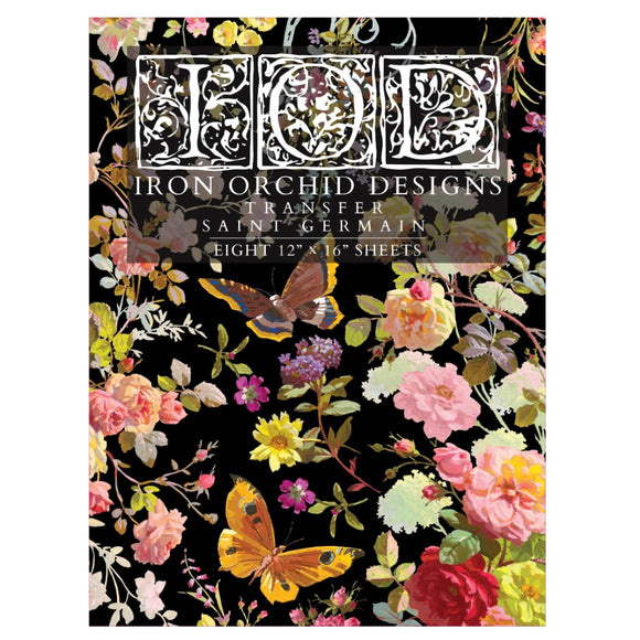 Iron Orchid Designs Saint Germain Rub On Transfer Pad, 8 Pages, 12” x 16”