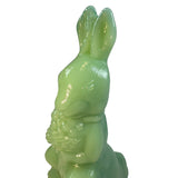 Mosser Standing Bunny with Basket of Flowers Jadeite Green 5” tall USA New Easter Spring Garden