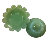 Mosser Jadeite Green Round Candy Dish 3 Footed With Dome Lid New USA