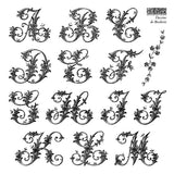 Iron Orchid Designs IOD Dessins de Broderick Labels 6” x 6” Stamp Squares Letters Alphabet Frames