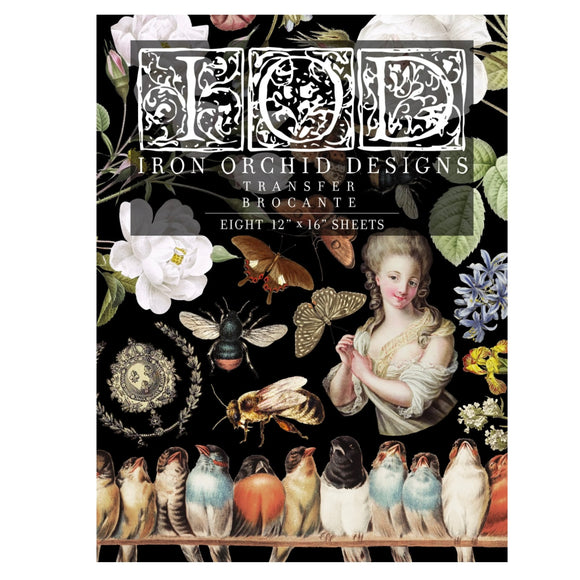 Iron Orchid Designs IOD Brocante Rub On Transfer Pad 8 Pages, 12” x 16”