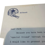 RARE Gil Brandt Signed Letter Dallas Cowboys First 25 Years Book HOF Vintage Texas