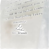 RARE Gil Brandt Signed Letter Dallas Cowboys First 25 Years Book HOF Vintage Texas