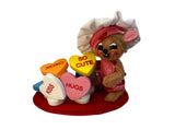Annalee Conversation Chef Hearts Mouse Felt Figure New Valentine