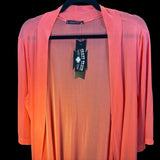 Crazy Train Short to Long Duster Kimono Sheer Coral Melon Sleeves One Size New