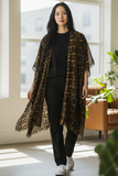 L.I.B New York Leopard Kimono Cover Up Light Weight New Brown