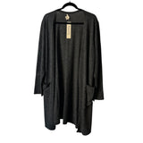 Yelete Open Front Gray Duster Cardigan Long Sleeve Knit 2XL New