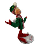 Annalee Jubilee Elf Green With Red White Scarf 9” Christmas Holiday New