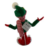 Annalee Jubilee Elf Green With Red White Scarf 9” Christmas Holiday New
