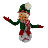Annalee Jubilee Elf Green With Red White Scarf 9” Christmas Holiday New