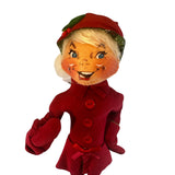 Annalee Doll 14" Red Elf Pose-able New Hand Painted Face Christmas Holiday New