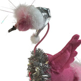Annalee Christmas Dreamy Pink Flamingo 8" Holiday Silver Santa Hat Wreath New