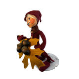 Annalee 9" Harvest Brown Elf With Leaves Acorns Autumn Fall Thanksgiving New