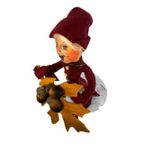 Annalee 9" Harvest Brown Elf With Leaves Acorns Autumn Fall Thanksgiving New