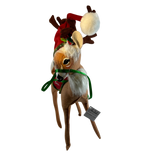 Annalee Christmas  Reindeer  12” Santa Hat Holiday New