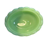 Mosser Bunny On A Basket Art Glass Rabbit Nest Jadeite Green Covered Dish New USA
