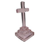 Mosser Glass Cross Clear Rose Pink Easter Christian New USA