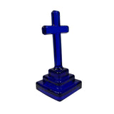 Mosser Glass Cross Cobalt Blue Easter Christian New USA