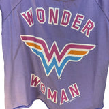 Junk Food Size 5 Girls Short TShirt No Sleeves Lavender Wonder Woman Girl Power New