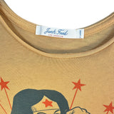 Junk Food Wonder Woman TShirt Girls XL Golden Mustard New Legendary Super Hero New