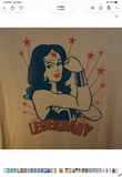Junk Food Wonder Woman TShirt Girls XL Golden Mustard New Legendary Super Hero New