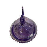 Rose’s Closet Purple Carnival Glass Hen on Nest 3 1/2” tall 4 3/4” long New Chicken