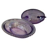 Rose’s Closet Purple Carnival Glass Hen on Nest 3 1/2” tall 4 3/4” long New Chicken